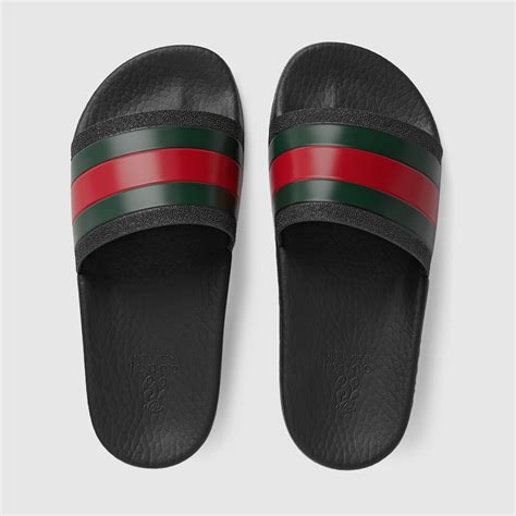 children's rubber slides gucci|Gucci Kids Web Slides .